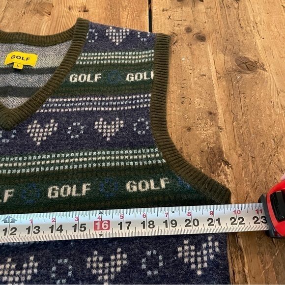 rare Golf Wang Hearts Sweater Vest Tyler, the Creator Men's Large Green Purple - Picture 4 of 6